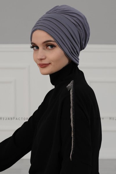 Wilma - Grijs Katoen Turban - Ayse Turban