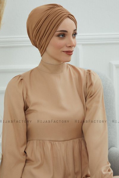 Wilma - Lichtbruin Katoen Turban