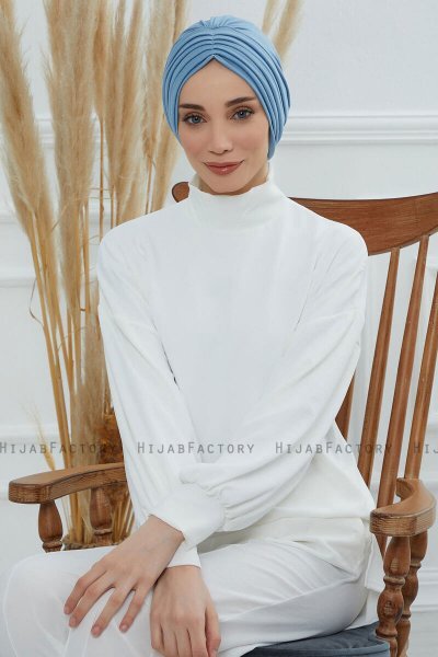 Wilma - Sky Blue Katoen Turban