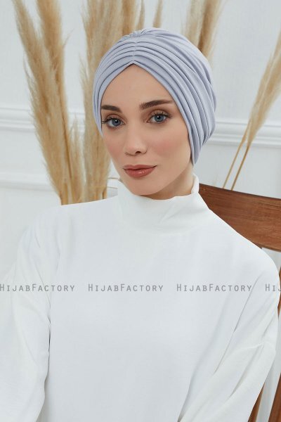 Wilma - Lichtgrijs Katoen Turban