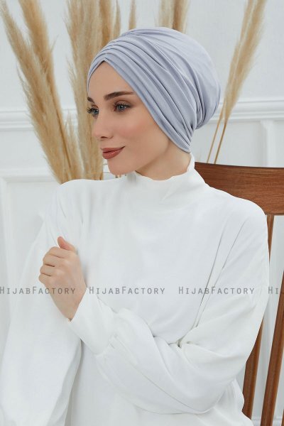 Wilma - Lichtgrijs Katoen Turban