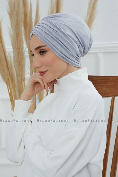Wilma - Lichtgrijs Katoen Turban