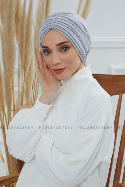 Wilma - Lichtgrijs Katoen Turban