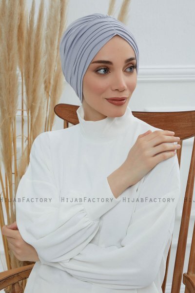 Wilma - Lichtgrijs Katoen Turban