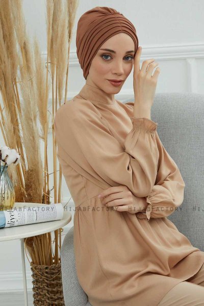 Wilma - Caramel Katoen Turban