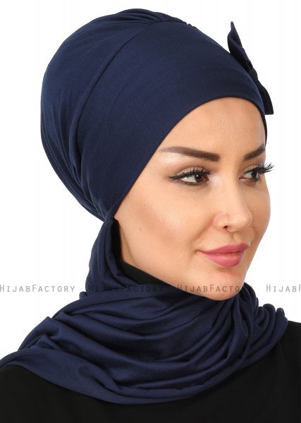 Bianca - Marineblauw Katoen Turban