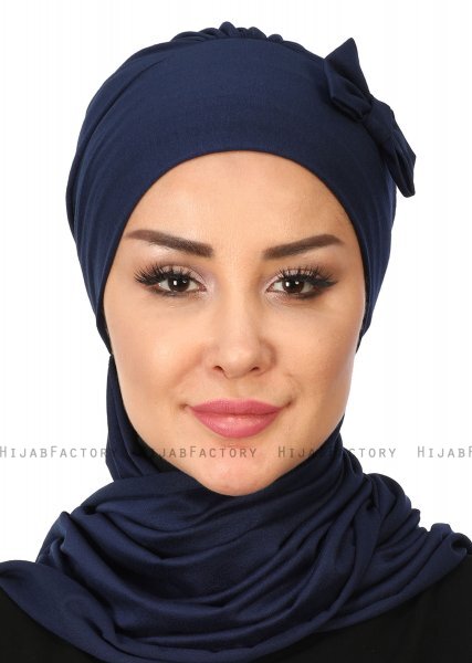 Bianca - Marineblauw Katoen Turban