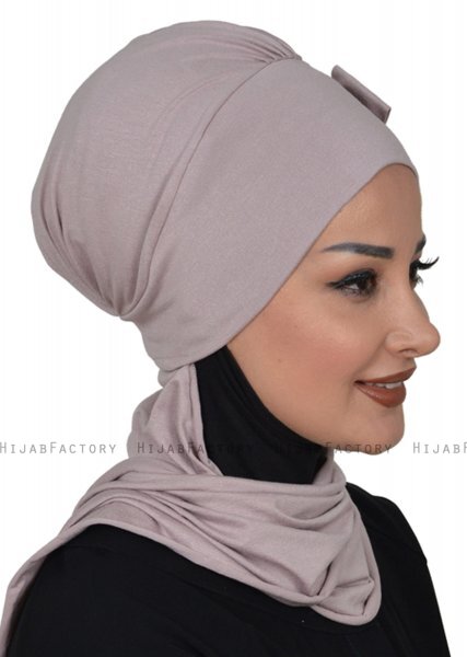 Bianca - Taupe Katoen Turban