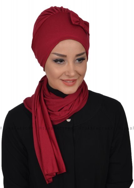Bianca - Bordeaux Katoen Turban