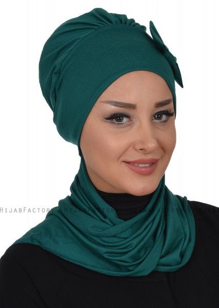Bianca - Donkergroen Katoen Turban