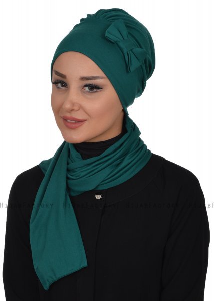 Bianca - Donkergroen Katoen Turban