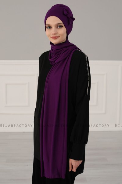 Bianca - Purper Katoen Turban