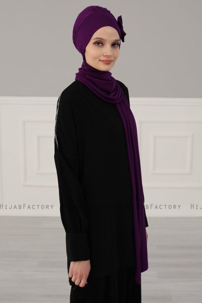 Bianca - Purper Katoen Turban