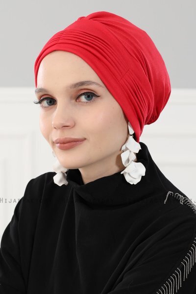 Linda - Rood Katoen Turban - Ayse Turban