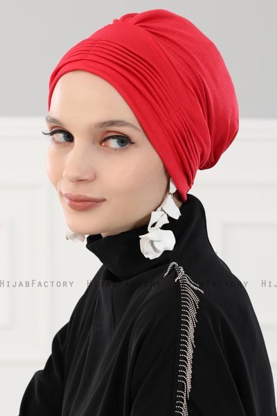 Linda - Rood Katoen Turban - Ayse Turban