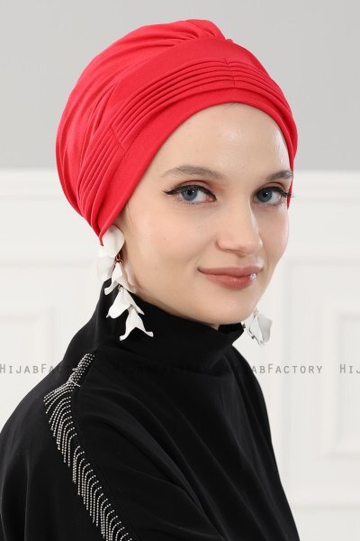 Linda - Rood Katoen Turban - Ayse Turban