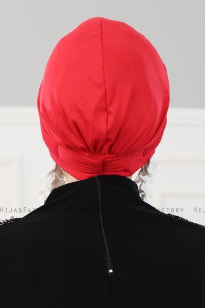Linda - Rood Katoen Turban - Ayse Turban