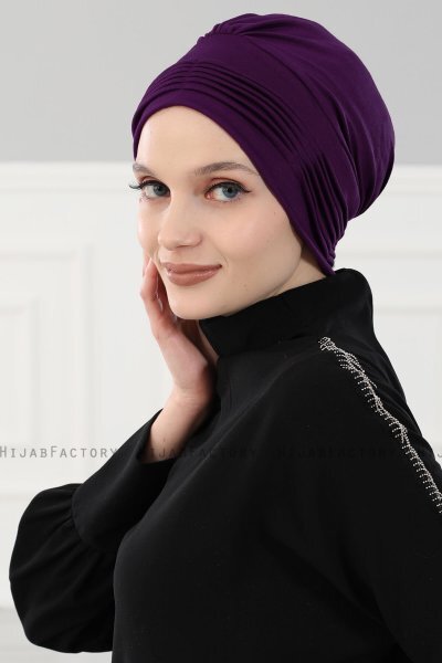 Linda - Purper Katoen Turban - Ayse Turban