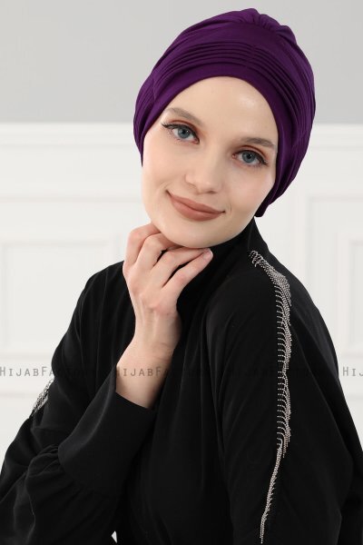 Linda - Purper Katoen Turban - Ayse Turban