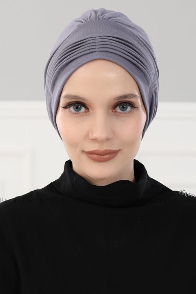 Linda - Grijs Katoen Turban - Ayse Turban