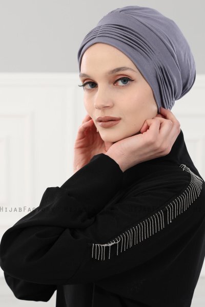 Linda - Grijs Katoen Turban - Ayse Turban