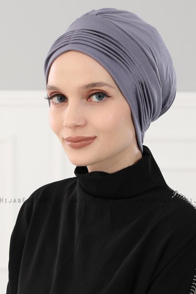 Linda - Grijs Katoen Turban - Ayse Turban