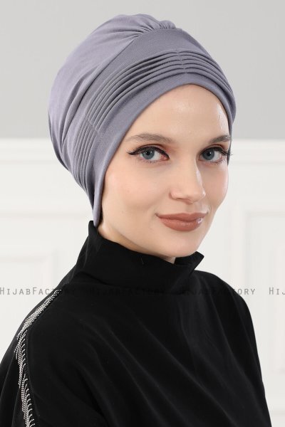 Linda - Grijs Katoen Turban - Ayse Turban