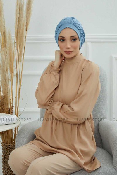 Linda - Sky Blue Katoen Turban