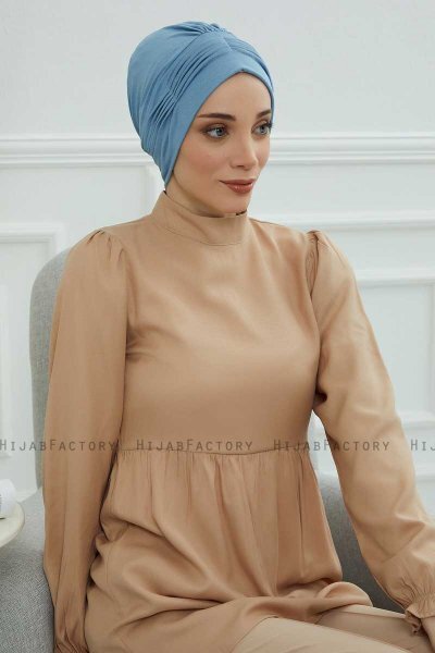 Linda - Sky Blue Katoen Turban
