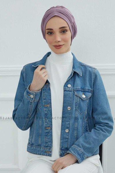 Linda - Lilac Katoen Turban