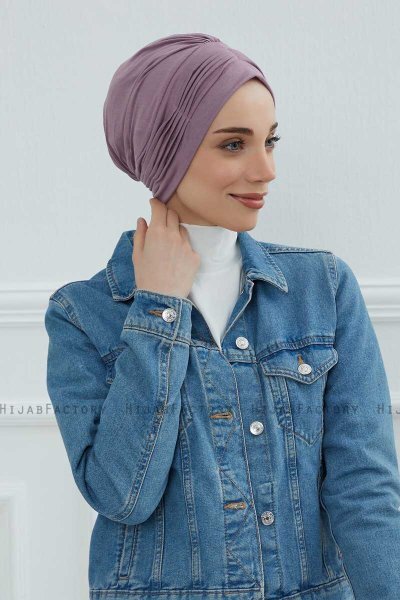 Linda - Lilac Katoen Turban