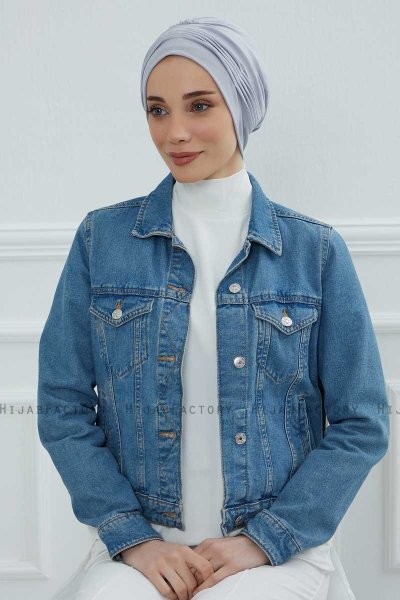 Linda - Lichtgrijs Katoen Turban