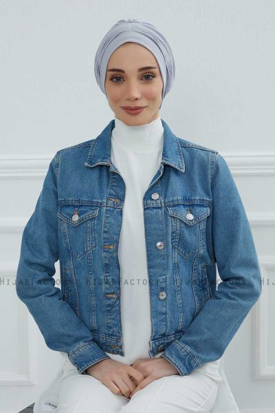 Linda - Lichtgrijs Katoen Turban