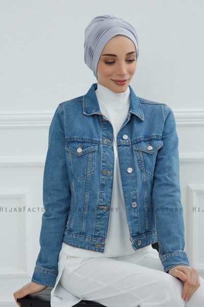 Linda - Lichtgrijs Katoen Turban
