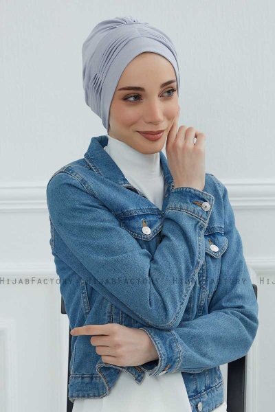 Linda - Lichtgrijs Katoen Turban