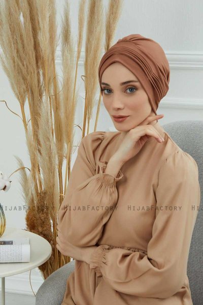 Linda - Caramel Katoen Turban