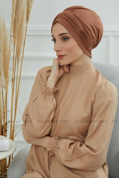 Linda - Caramel Katoen Turban