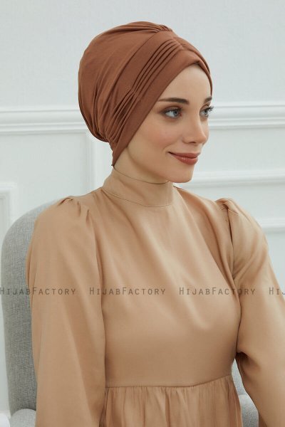 Linda - Caramel Katoen Turban