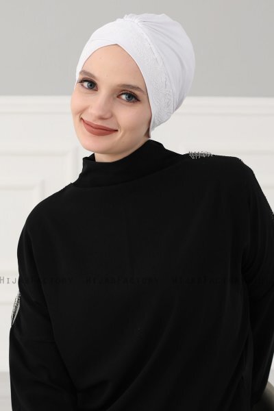 Molly - Creme Kanten Katoen Turban