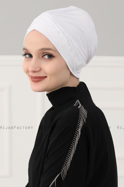 Molly - Creme Kanten Katoen Turban