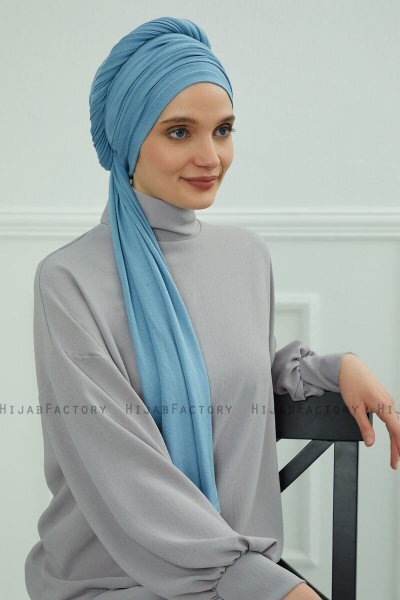 Rebecca - Sky Blue Katoen Turban