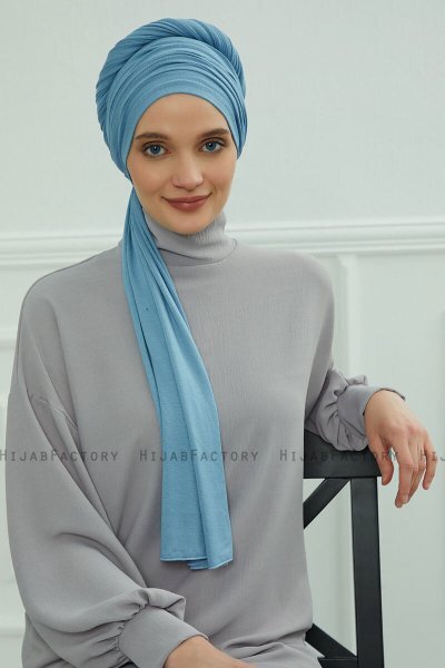 Rebecca - Sky Blue Katoen Turban