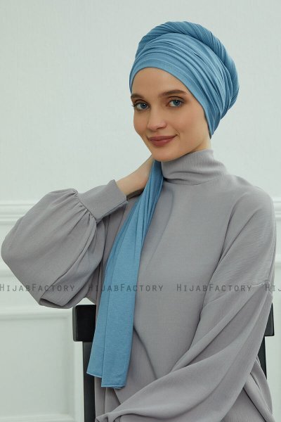 Rebecca - Sky Blue Katoen Turban