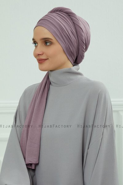 Rebecca - Lilac Katoen Turban