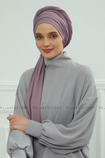 Rebecca - Lilac Katoen Turban
