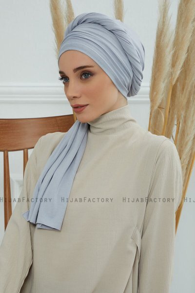 Rebecca - Lichtgrijs Katoen Turban
