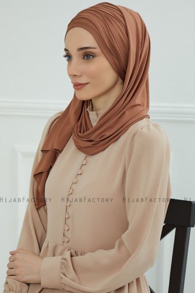 Rebecca - Caramel Katoen Turban