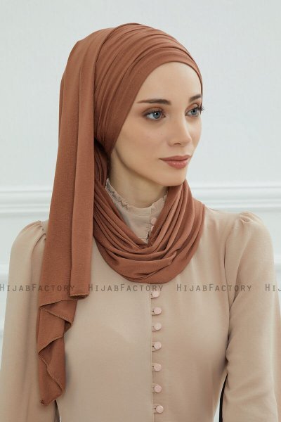 Rebecca - Caramel Katoen Turban