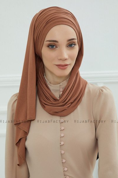 Rebecca - Caramel Katoen Turban