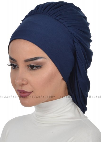 Isabella - Marineblauw Katoen Turban - Ayse Turban
